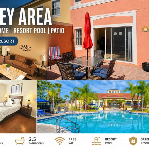 Disney Area 3BR Townhome Resort Pool, Patio - Image 1