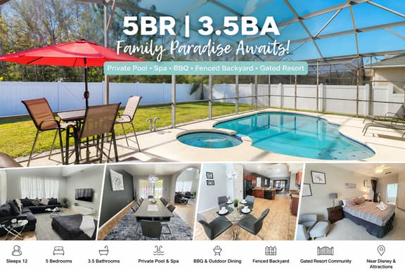 CRYSTAL COVE (4730BD) - 5BR 3.5BA Pool Home & Spa, Fenced Yard